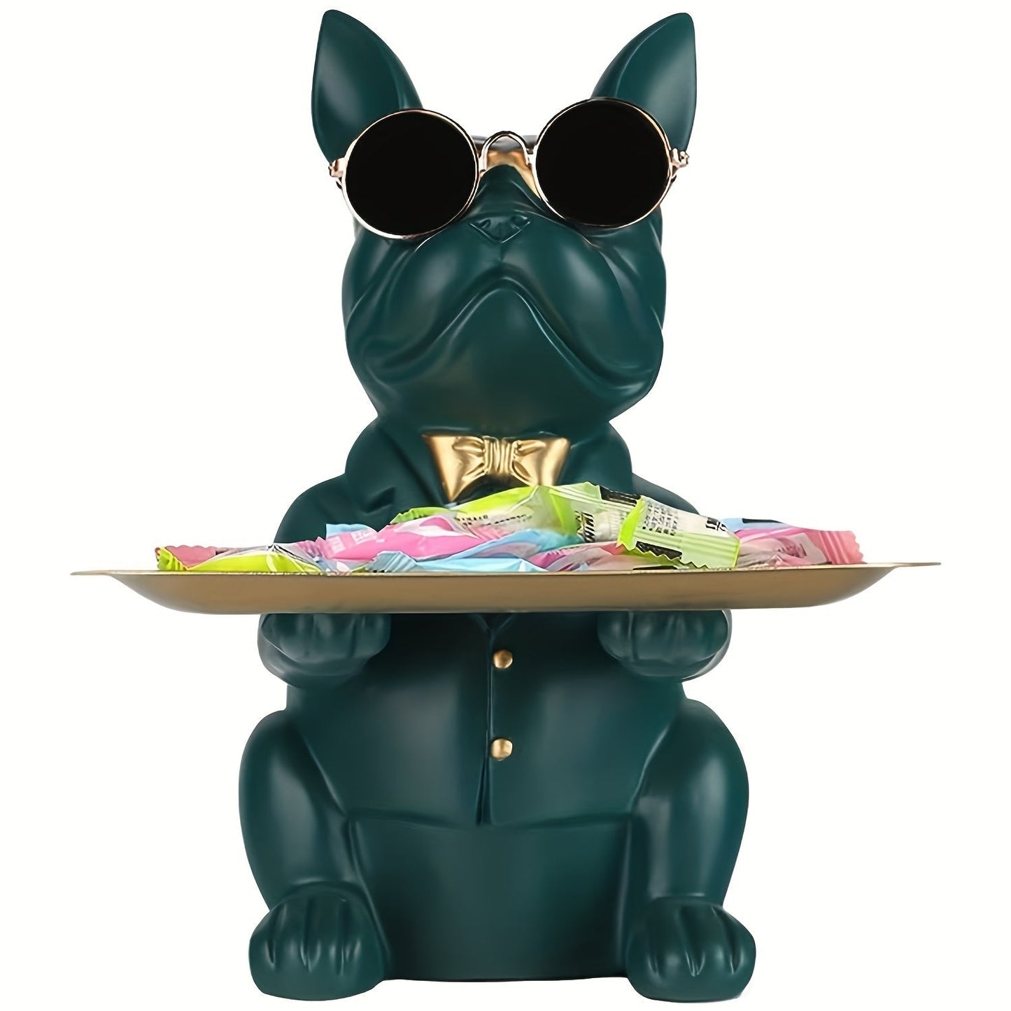 Statue de rangement Fenna Bulldog – Organisateur décoratif inspiré de l'Art Déco pour la maison