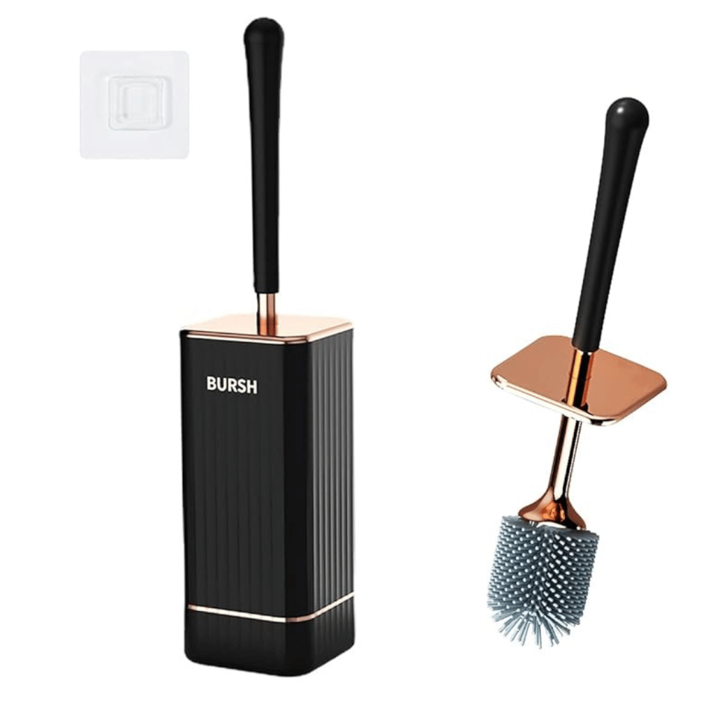 Brosse de toilettes Flexi avec support mural et support à séchage rapide – Solution moderne pour la salle de bain