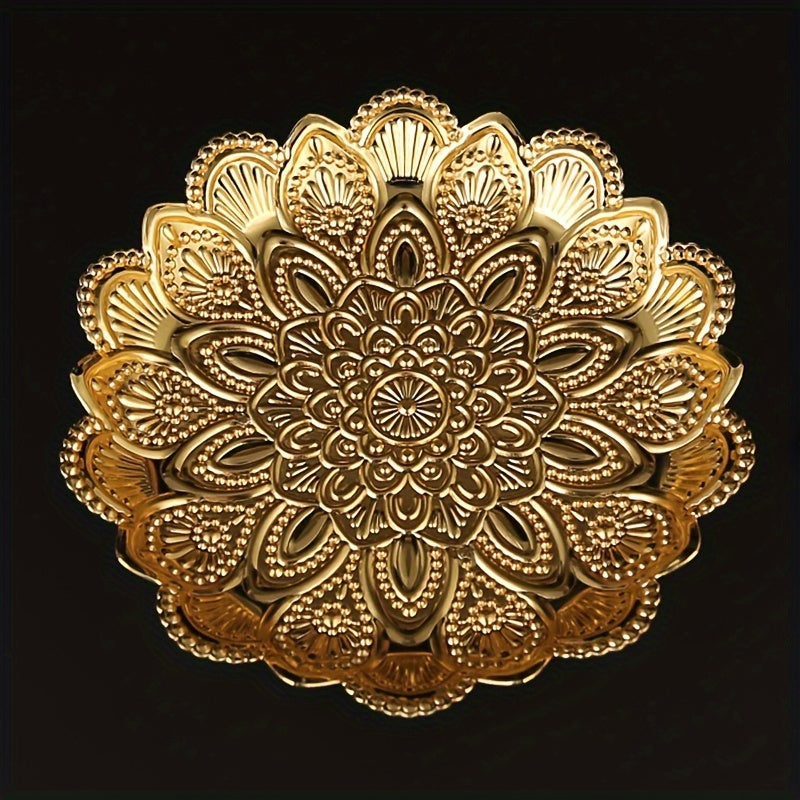GoldServe Bol décoratif en métal doré – Design élégant en filigrane pour snacks et rangement de bijoux