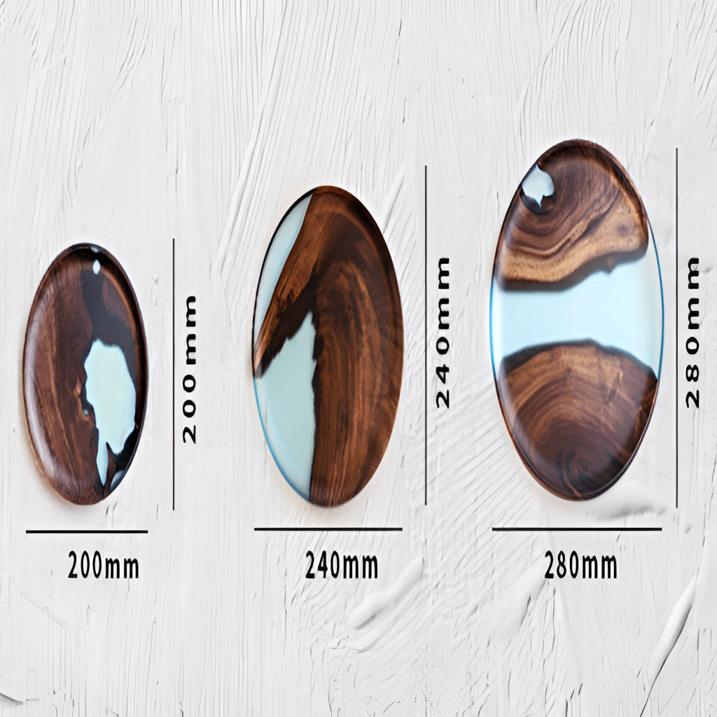 Plateau fait main en bois et résine époxy – Robuste et élégant pour la maison & la cuisine