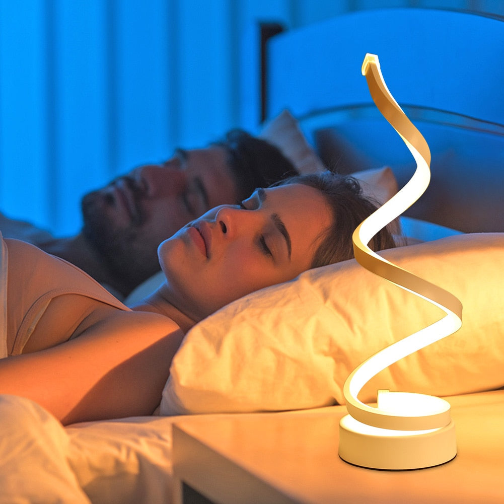 Lampe de table LED spirale moderne – Design élégant et luminosité réglable