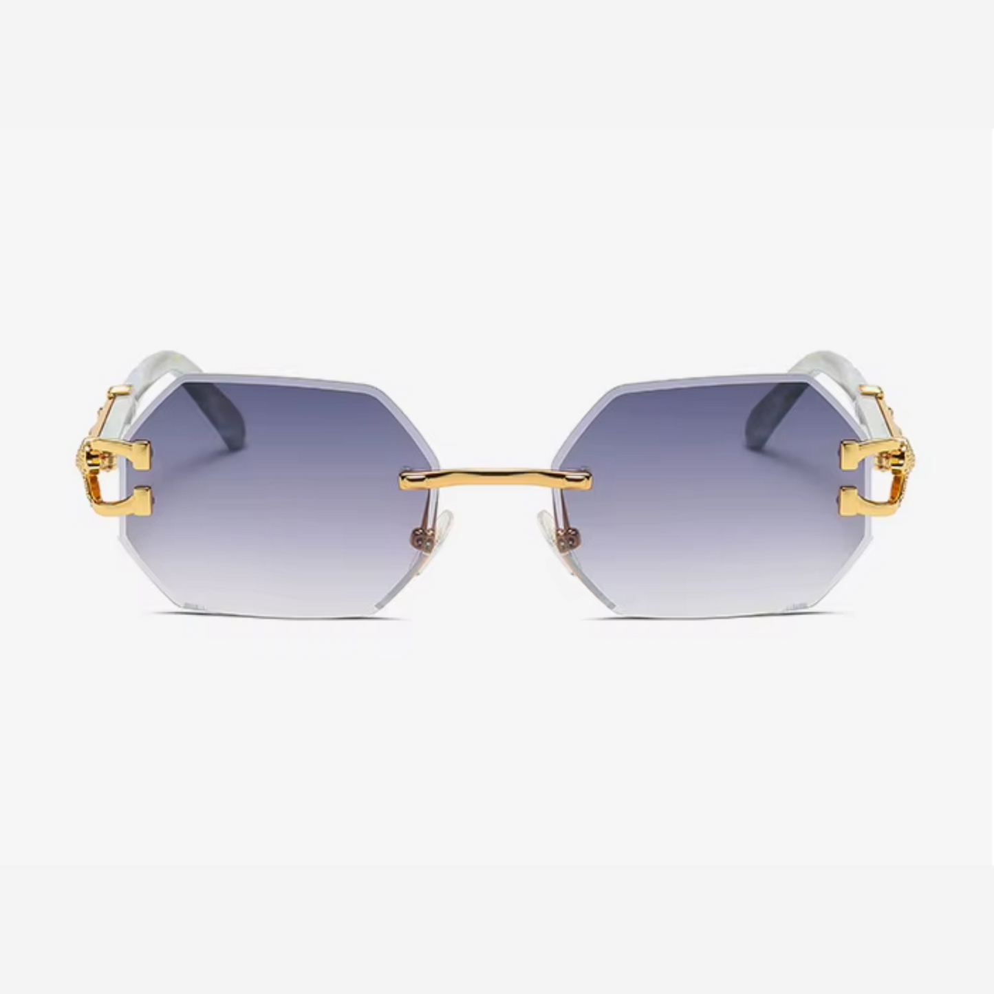 Lunettes de soleil hexagonales sans monture