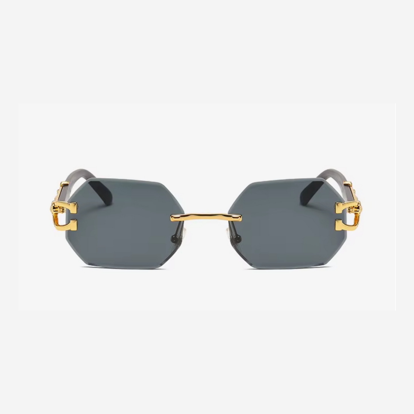 Lunettes de soleil hexagonales sans monture