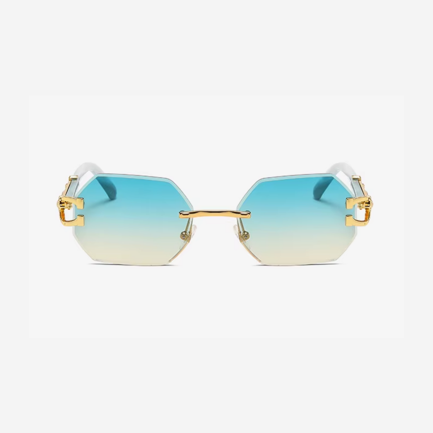 Lunettes de soleil hexagonales sans monture