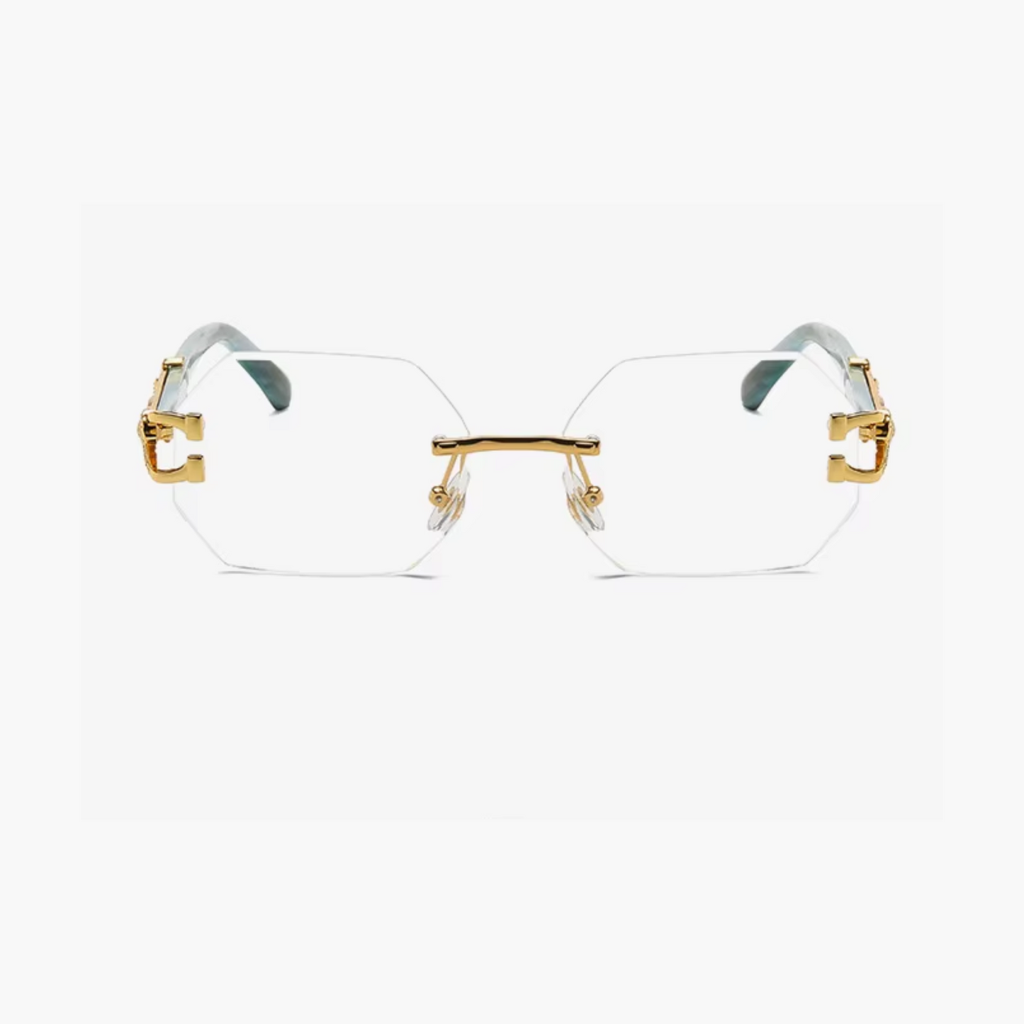 Lunettes de soleil hexagonales sans monture