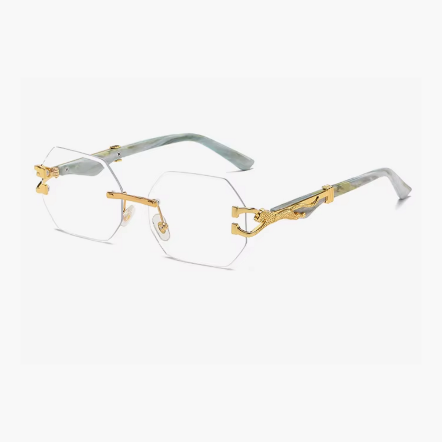 Lunettes de soleil hexagonales sans monture