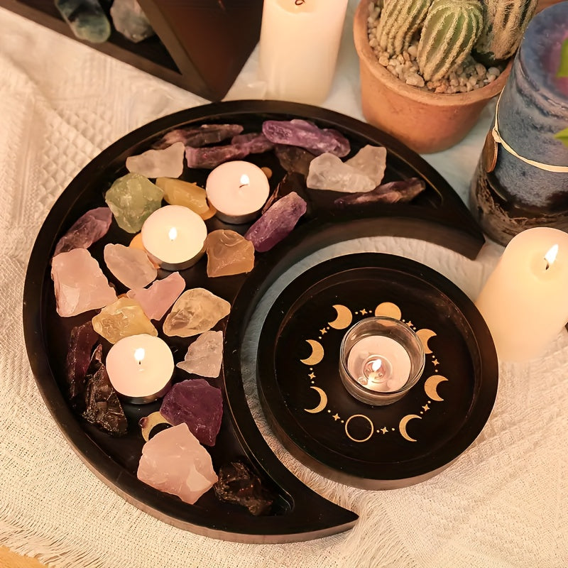 Support à bijoux en bois - Organisateur boho pour huiles essentielles et accessoires