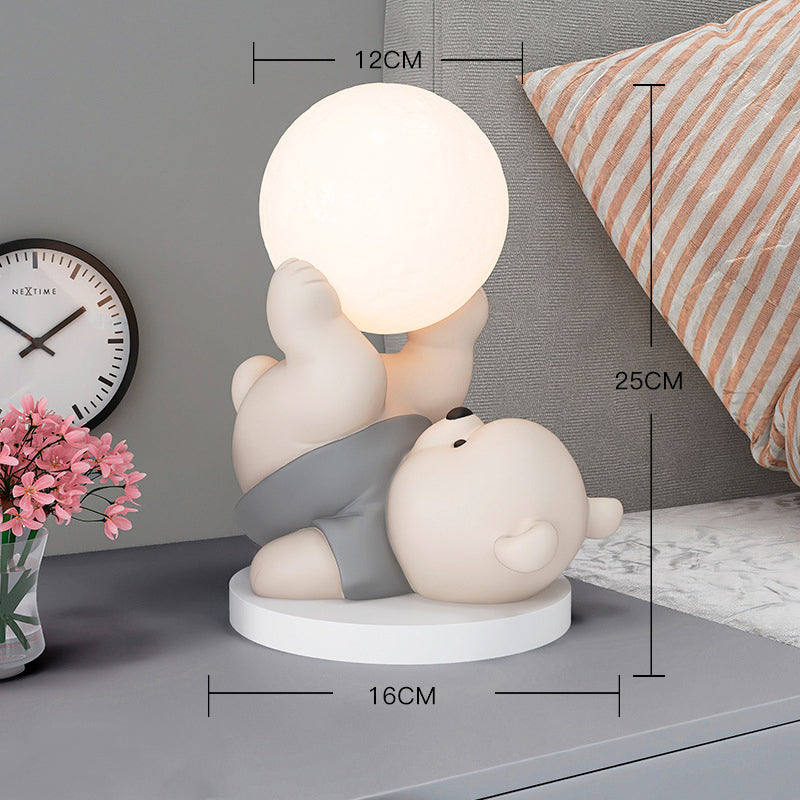 Lampe LED Krakau Mondbär - Lumière de nuit confortable pour enfants, éclat apaisant, décoration parfaite pour la chambre
