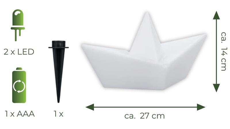 Lampe de bateau solaire LED – Design origami flottant, lampe d'extérieur RGBW étanche