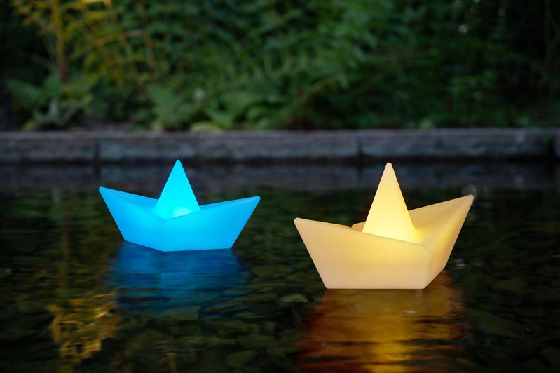 Lampe de bateau solaire LED – Design origami flottant, lampe d'extérieur RGBW étanche