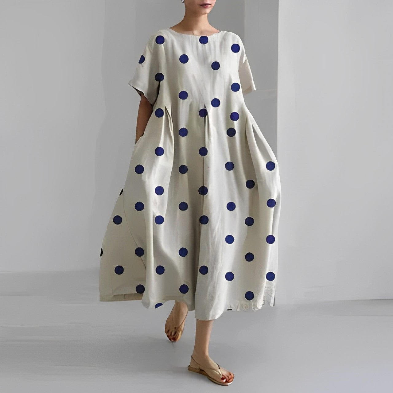 Robe Florale Confortable en Polyester – Femme – Rose