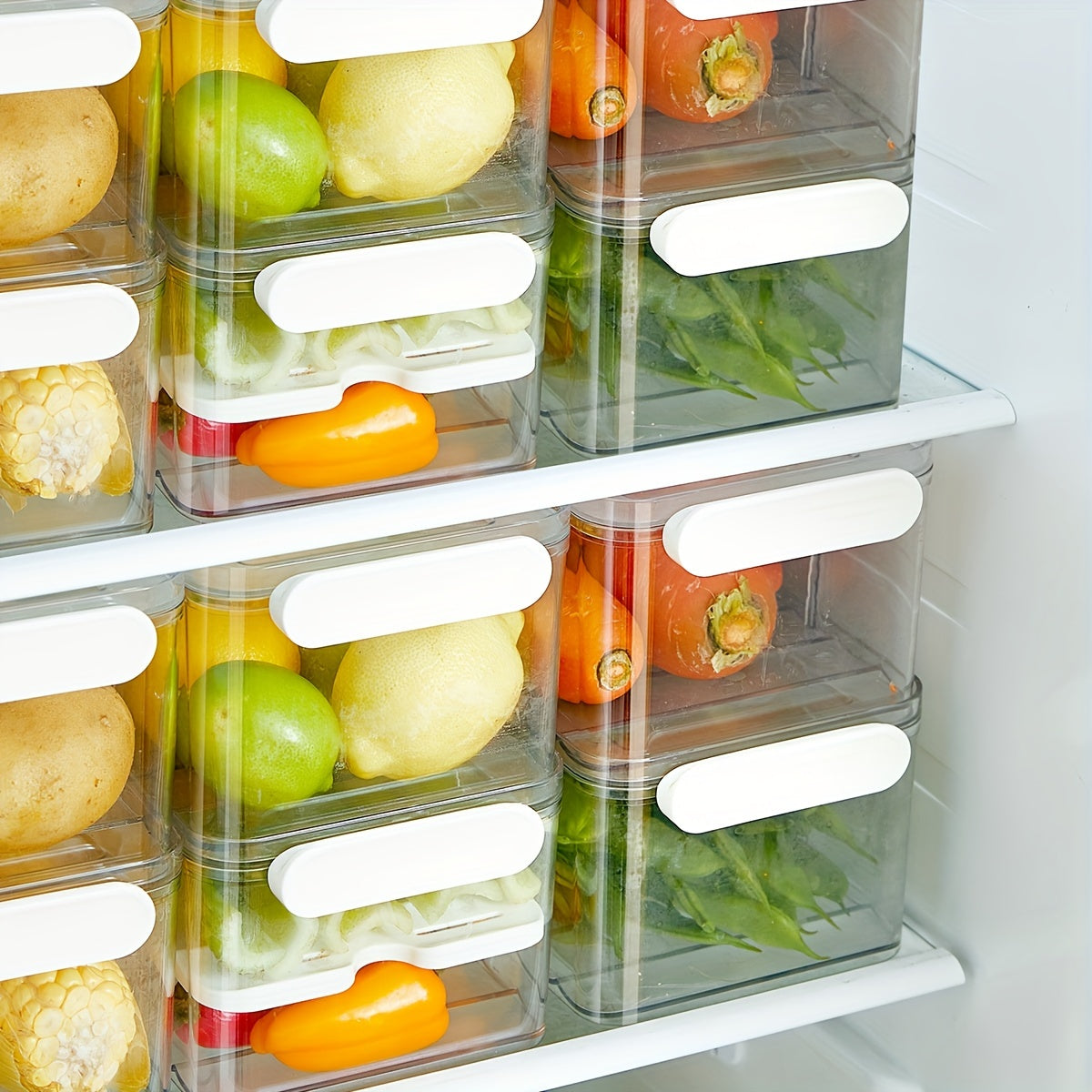Boîte de rangement pour réfrigérateur en plastique alimentaire – Aliments frais avec options à couche simple et double