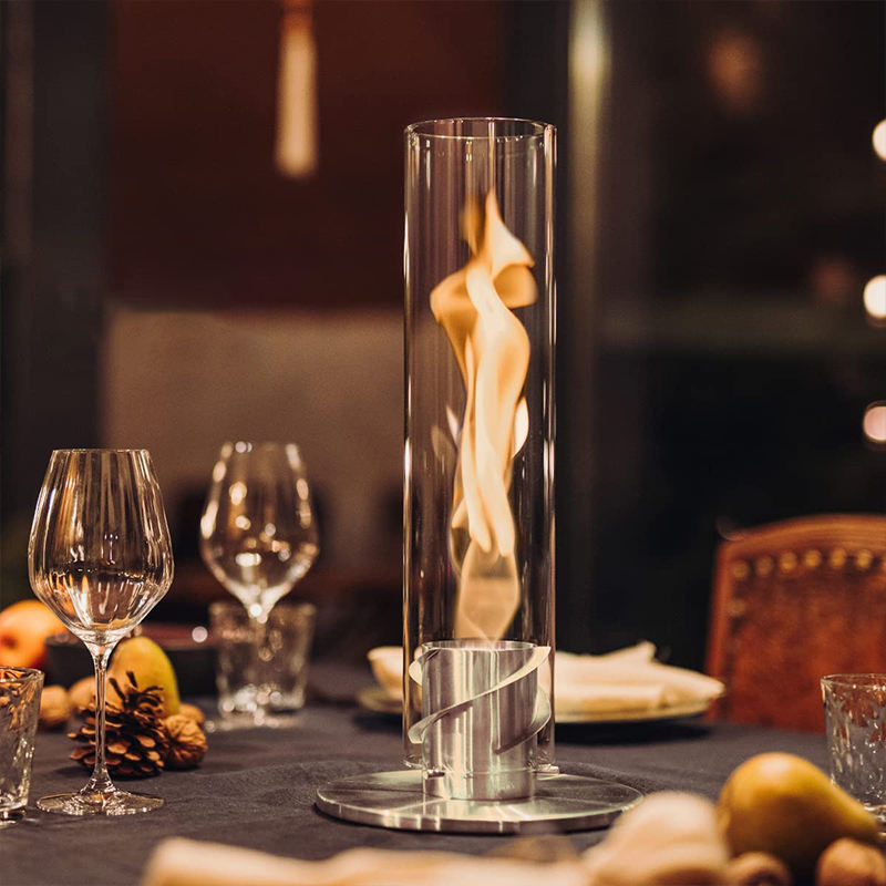 Lotte Tischkamin – Élégant foyer à éthanol en verre pour une ambiance chaleureuse, facile à entretenir