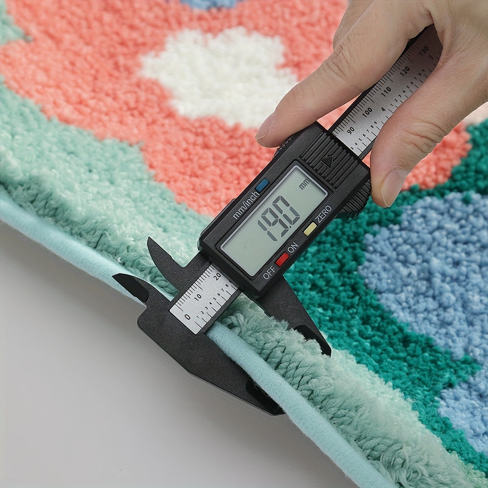 Tapis de bain en peluche Luca avec un élégant motif floral – Confort & absorption rapide de l'humidité