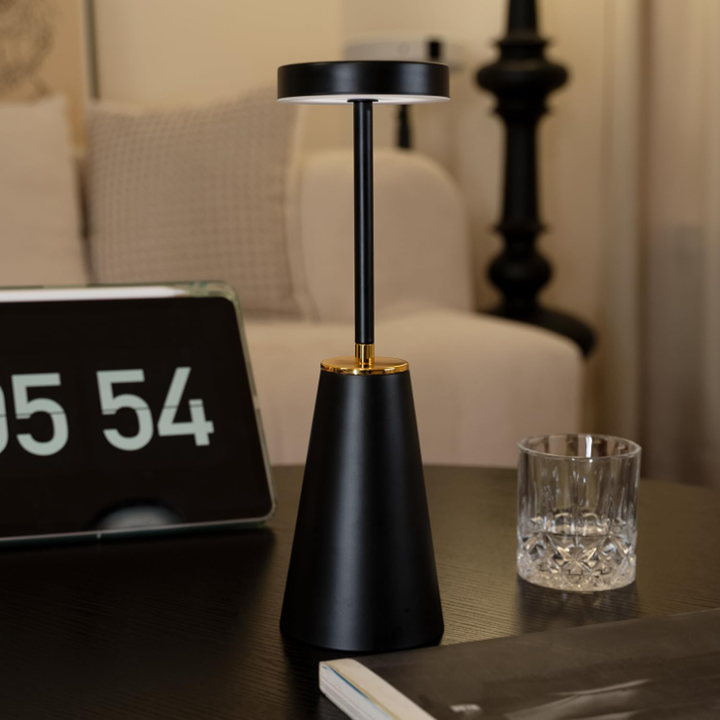 LumiFlex Lampe de Table Sans Fil – Lumière LED Sans Fil avec Dimmable 3 Couleurs, Technologie Tactile, Batterie 4000mAh, Étanche