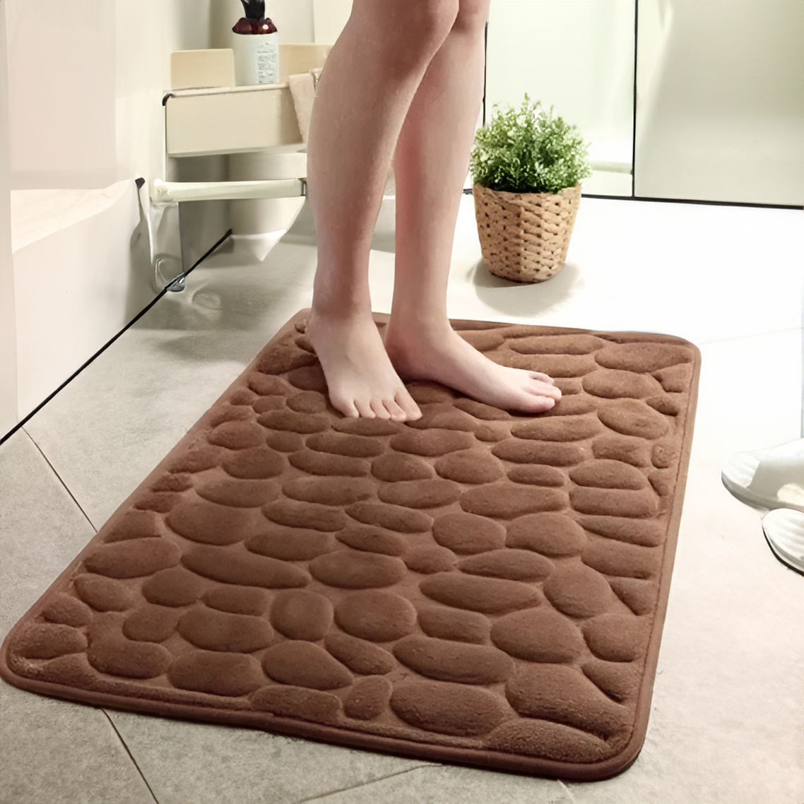Tapis de Douche Antidérapant LuxeFeet en Mousse à Mémoire - Confort et Sécurité au Quotidien