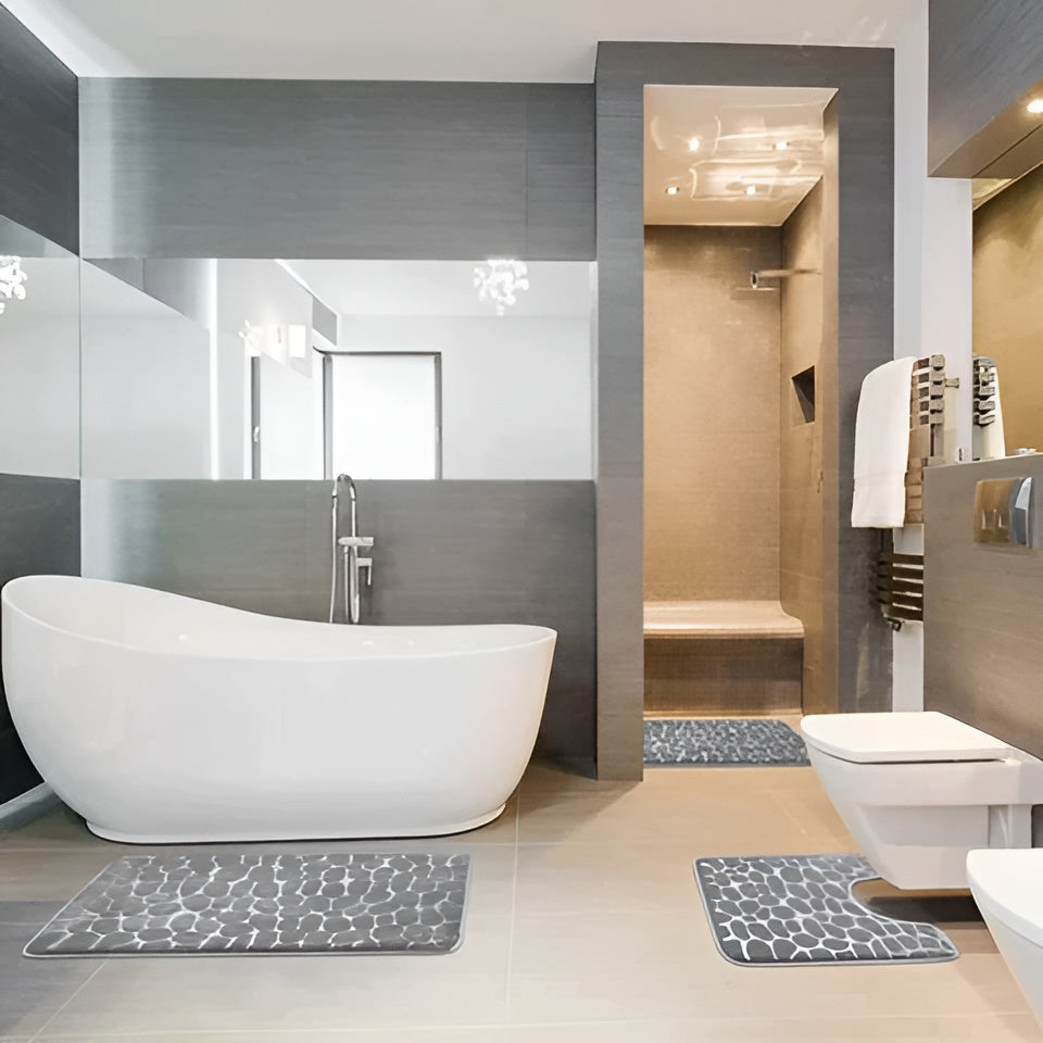 Tapis de Douche Antidérapant LuxeFeet en Mousse à Mémoire - Confort et Sécurité au Quotidien