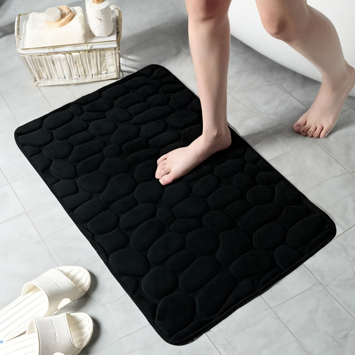 Tapis de Douche Antidérapant LuxeFeet en Mousse à Mémoire - Confort et Sécurité au Quotidien
