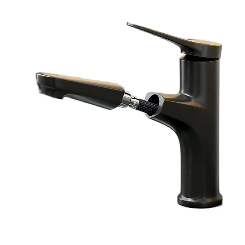 Robinet de salle de bain moderne – Mitigeur à levier unique avec fonction extractible et vanne en céramique
