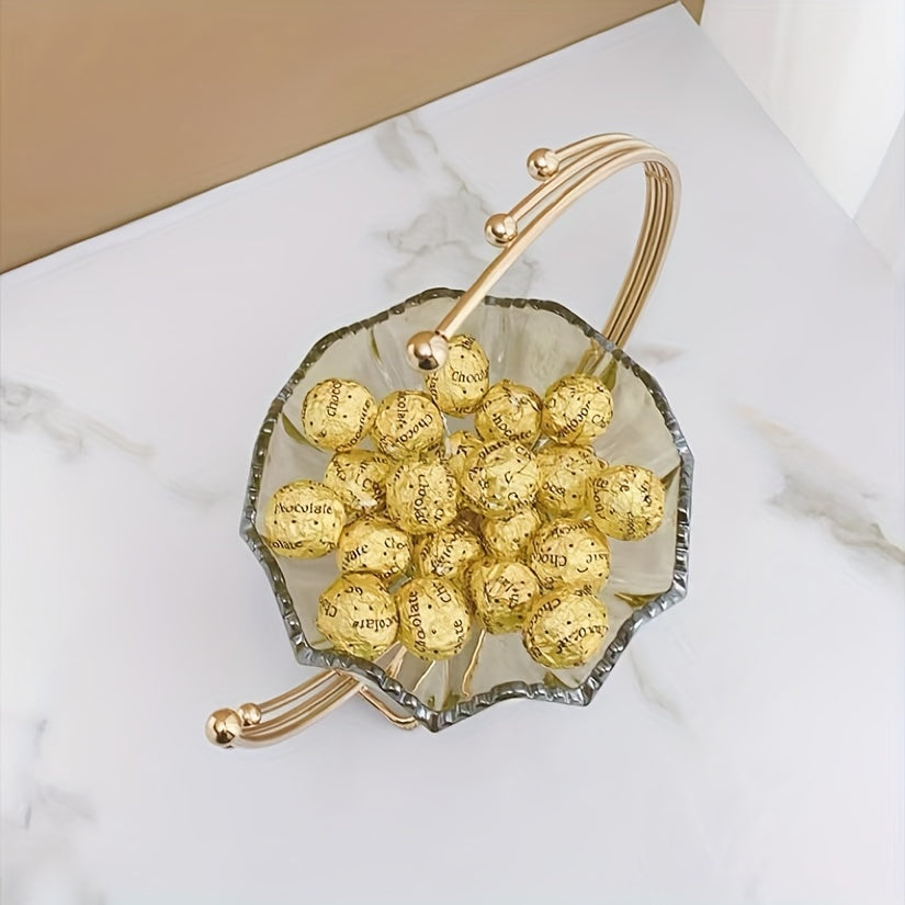 MoonServe-Coupe de Fruits Lune – Coupe en Métal Géométrique Artisanale pour Décoration Romantique