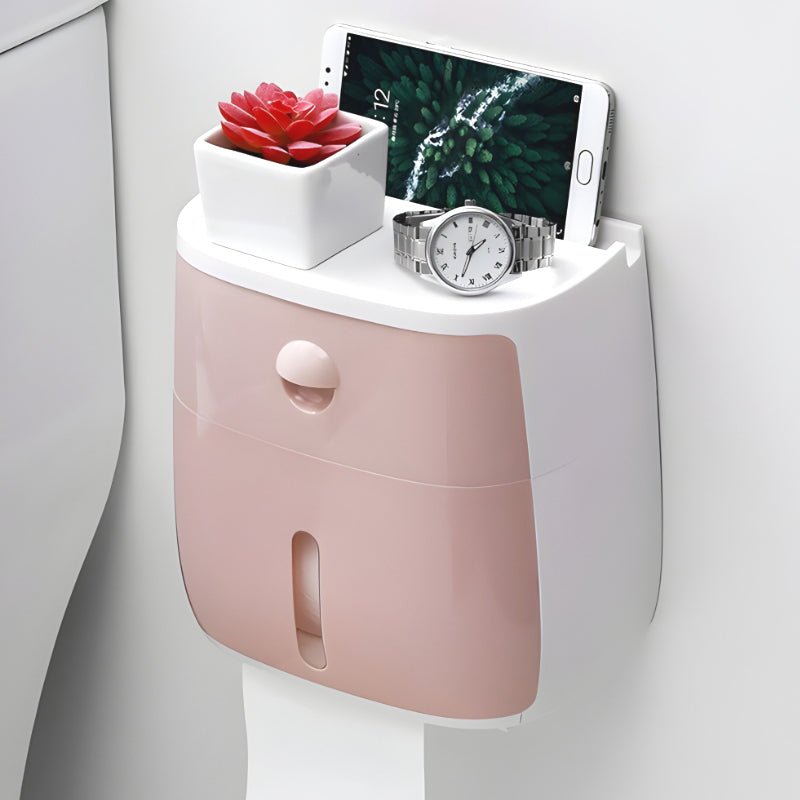 MultiHold Distributeur de Mouchoirs Étanche avec Support pour Téléphone et Tiroir de Rangement