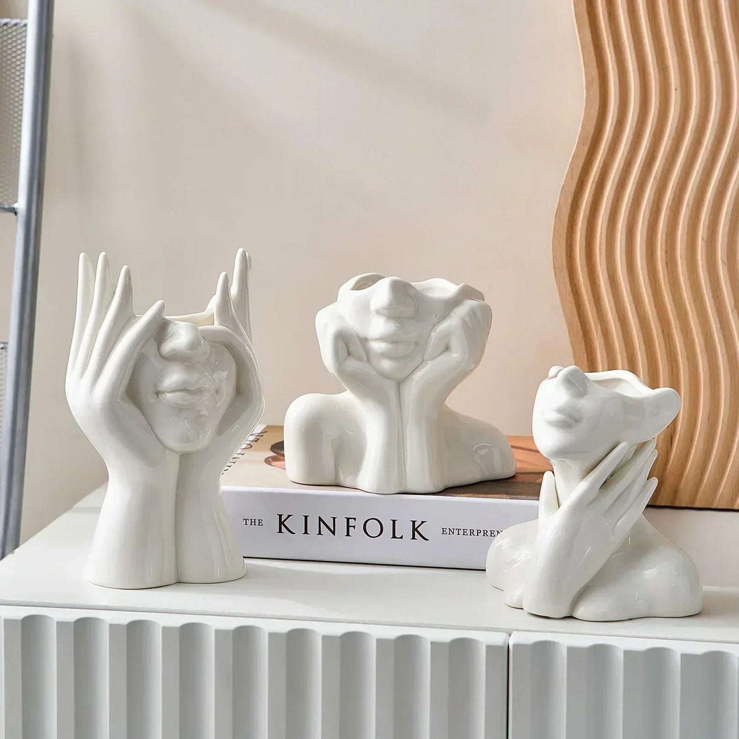 Vase crème unique et moderne