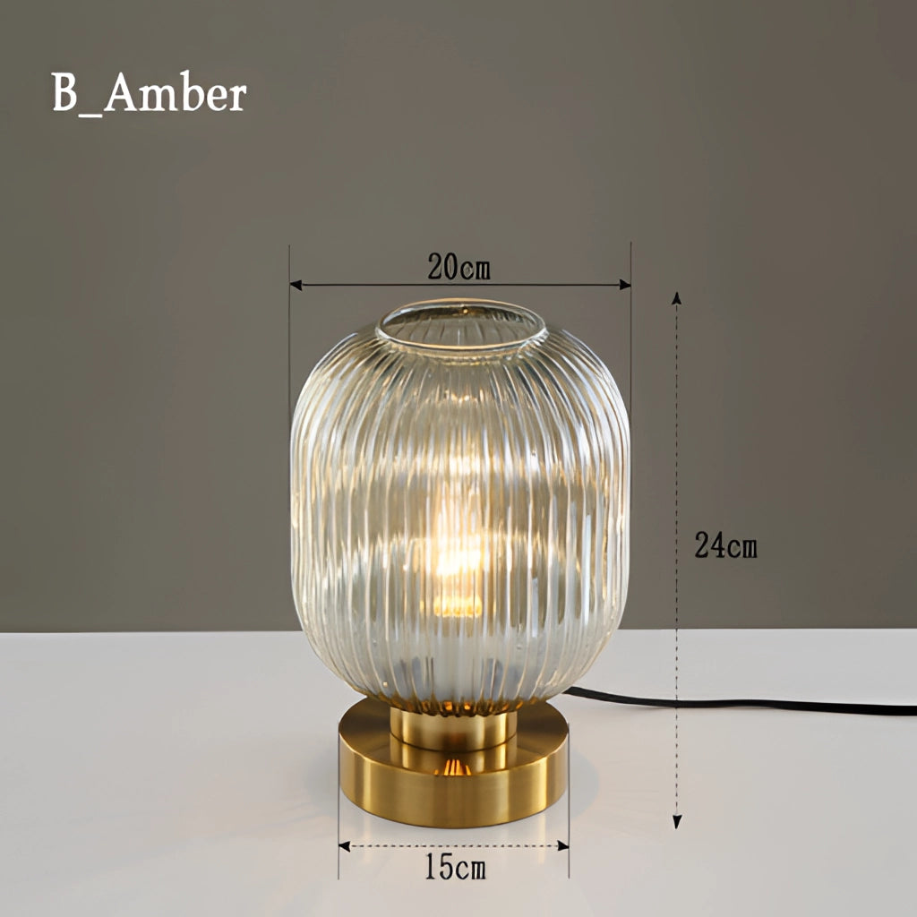 Lampe de Table Nordic Amber – Lampe en Verre au Design Moderne, 40W LED