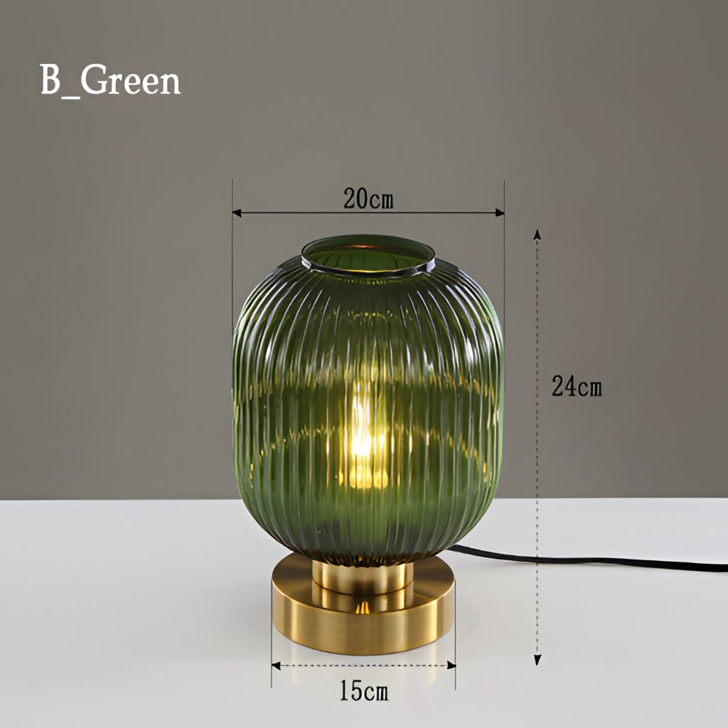 Lampe de Table Nordic Amber – Lampe en Verre au Design Moderne, 40W LED