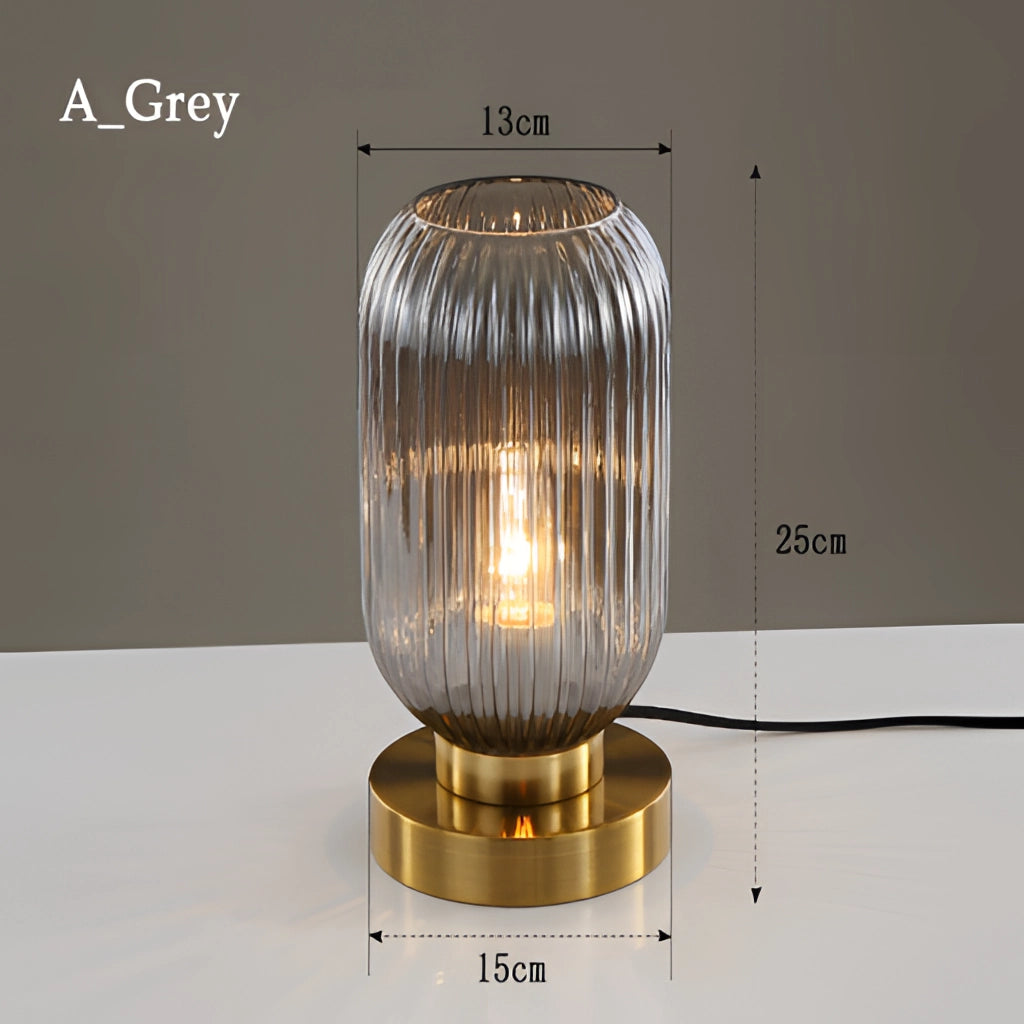 Lampe de Table Nordic Amber – Lampe en Verre au Design Moderne, 40W LED