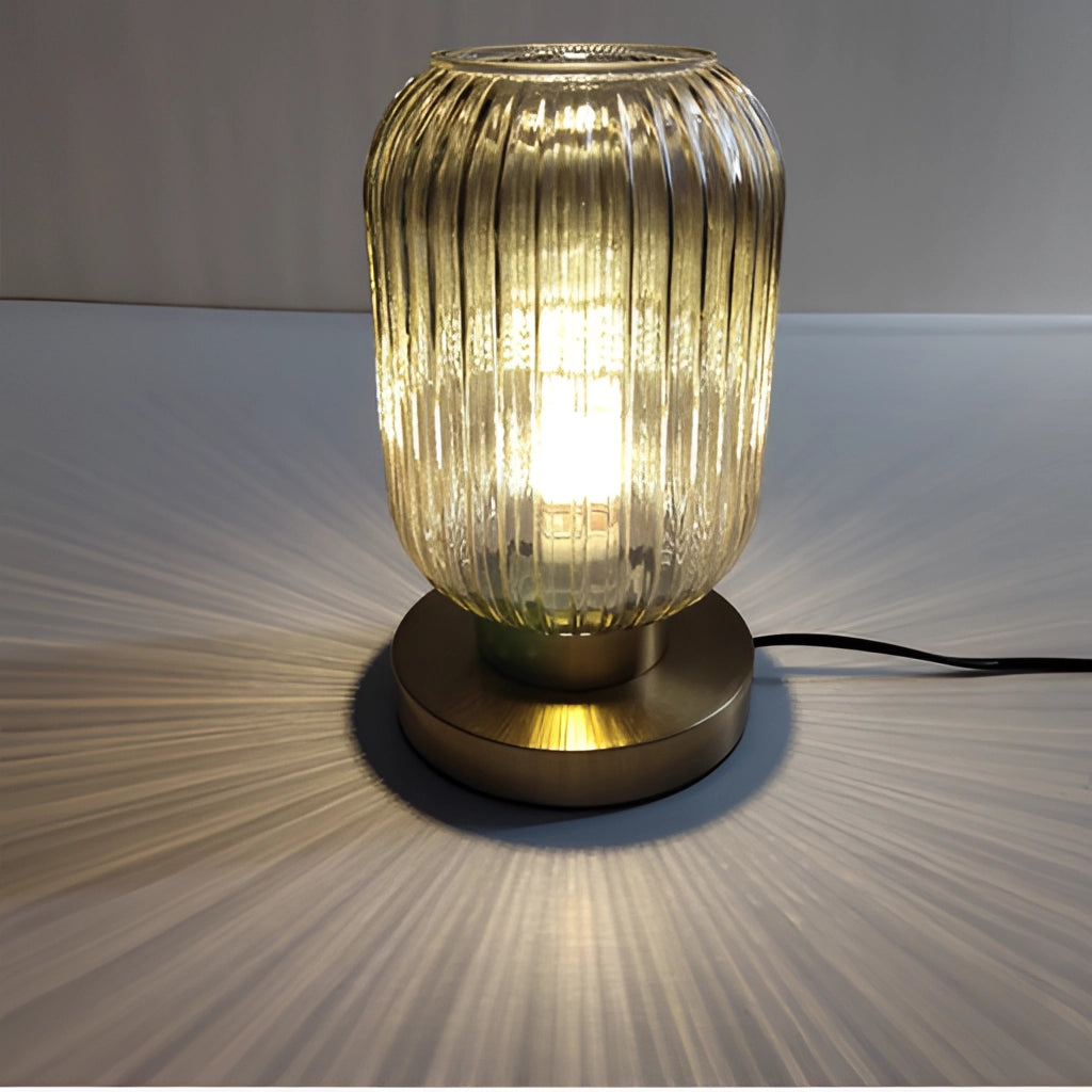 Lampe de Table Nordic Amber – Lampe en Verre au Design Moderne, 40W LED