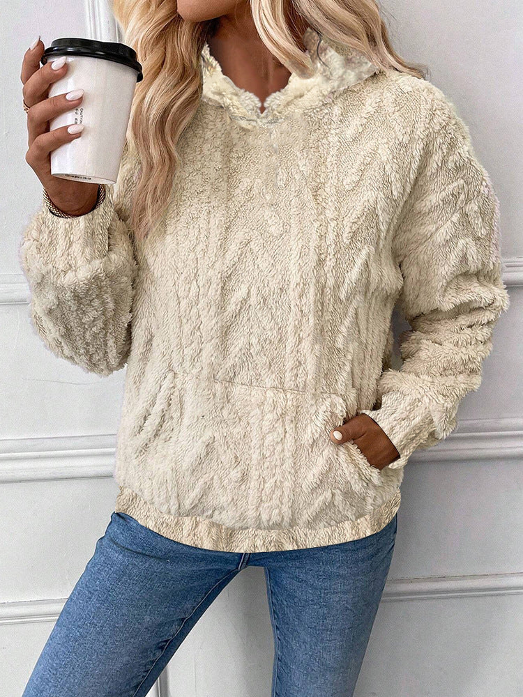 Sweat-shirt en peluche en vrac à capuche