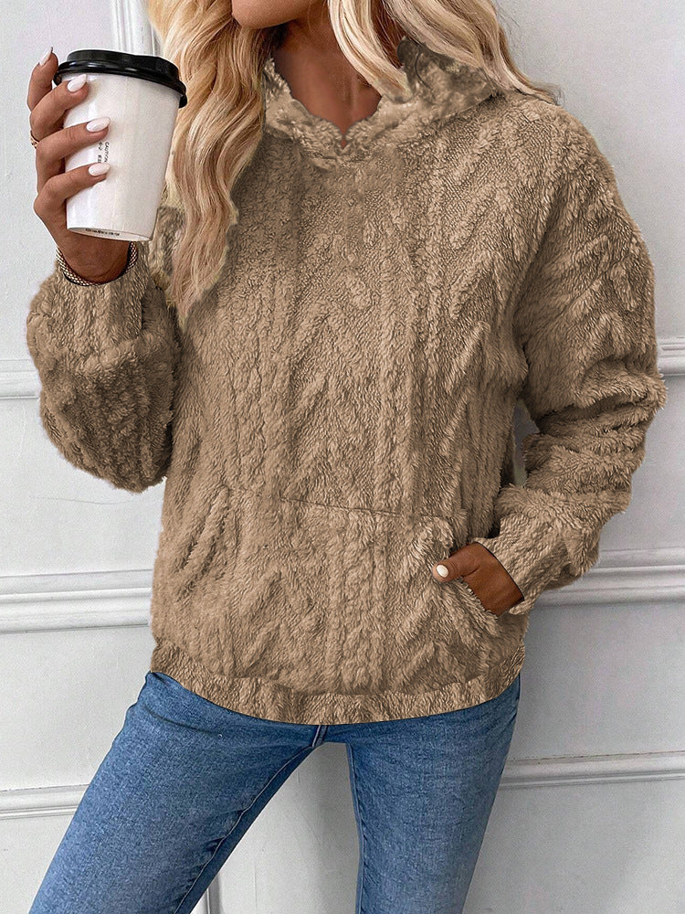 Sweat-shirt en peluche en vrac à capuche
