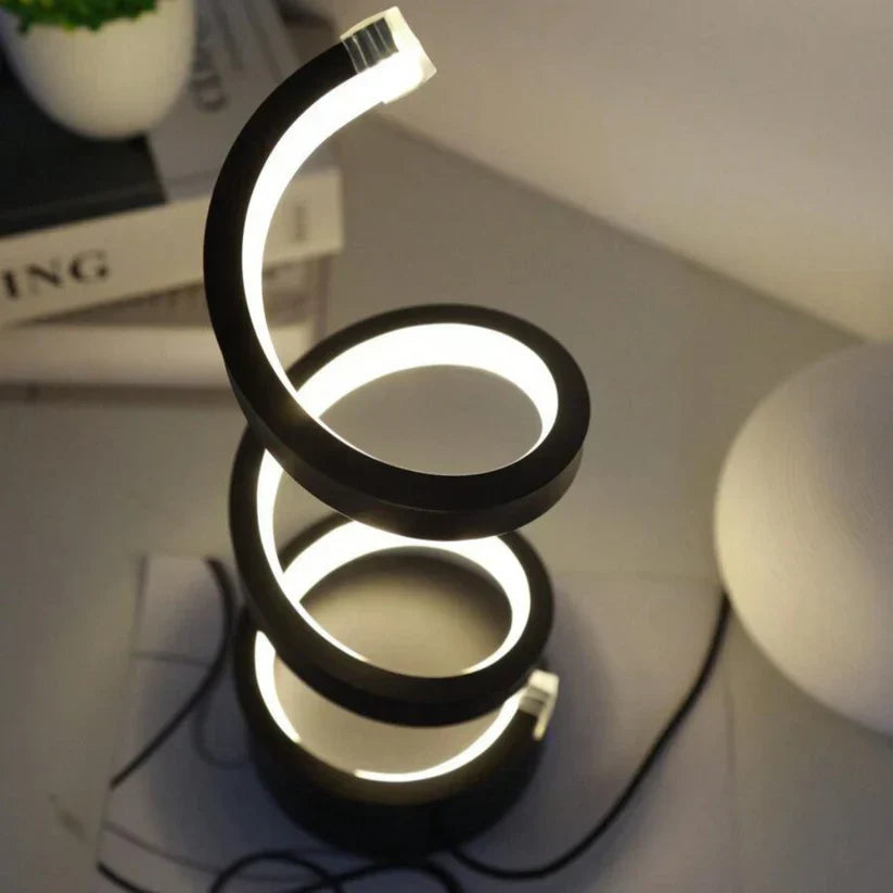 Lampe de table LED spirale moderne – Design élégant et luminosité réglable