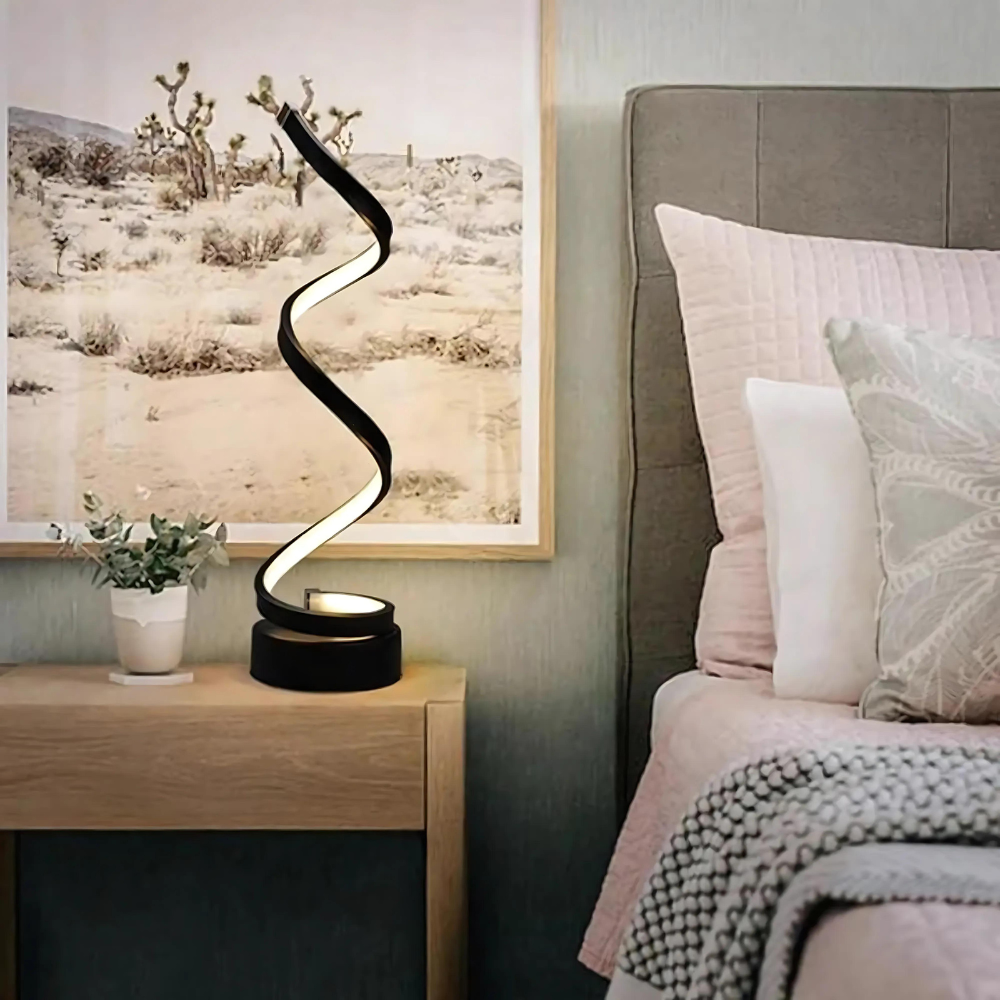 Lampe de table LED spirale moderne – Design élégant et luminosité réglable