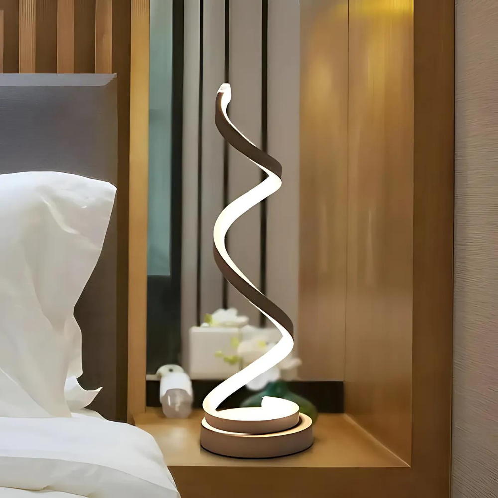 Lampe de table LED spirale moderne – Design élégant et luminosité réglable