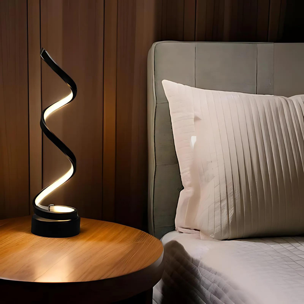 Lampe de table LED spirale moderne – Design élégant et luminosité réglable