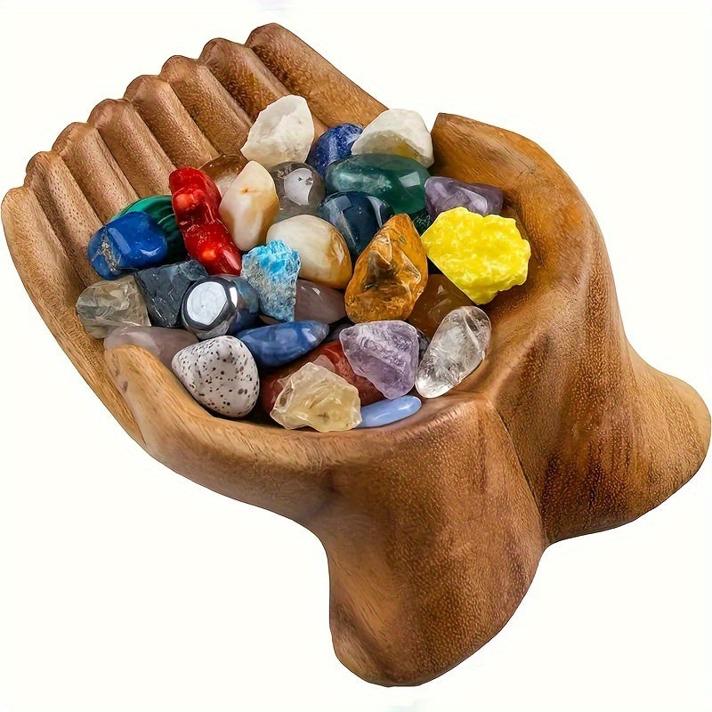 PalmServe Déco-socle – Élégant bol en résine avec design de palmier en cristal pour une utilisation intérieure et extérieure