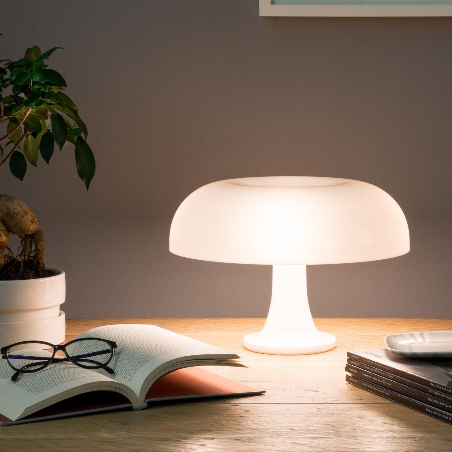Lampe en verre Pilz Retro – Design italien élégant avec lumière chaude et douce