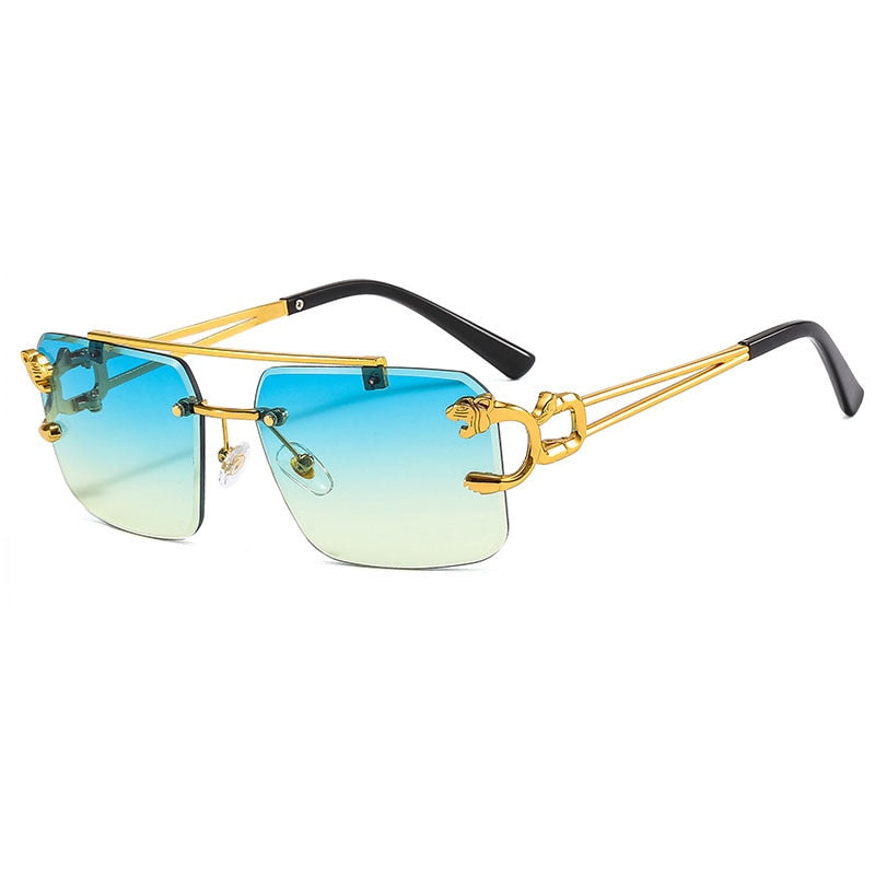 Lunettes de soleil sans monture à double pont avec dégradé