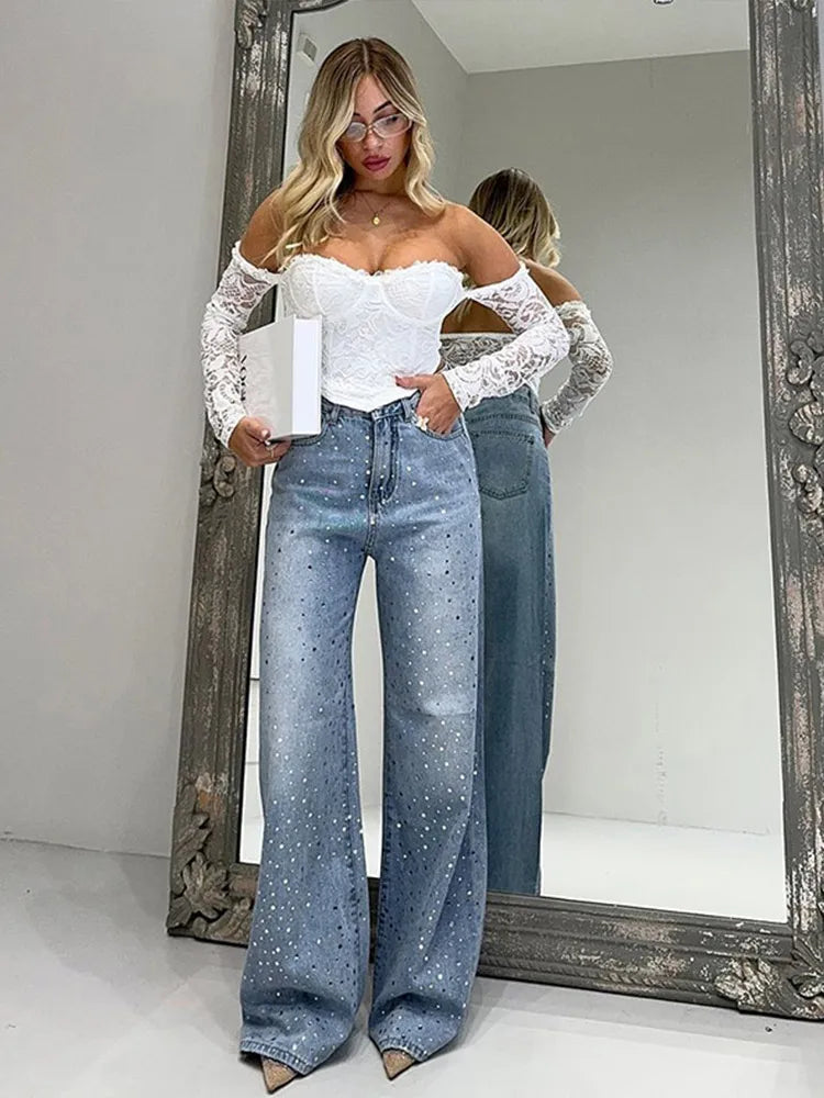 Marlene™ Pantalon Évasé Brillant