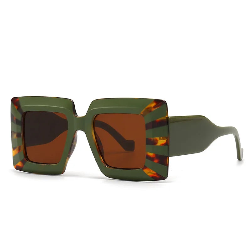 Lunettes de soleil carrées vintage surdimensionnées