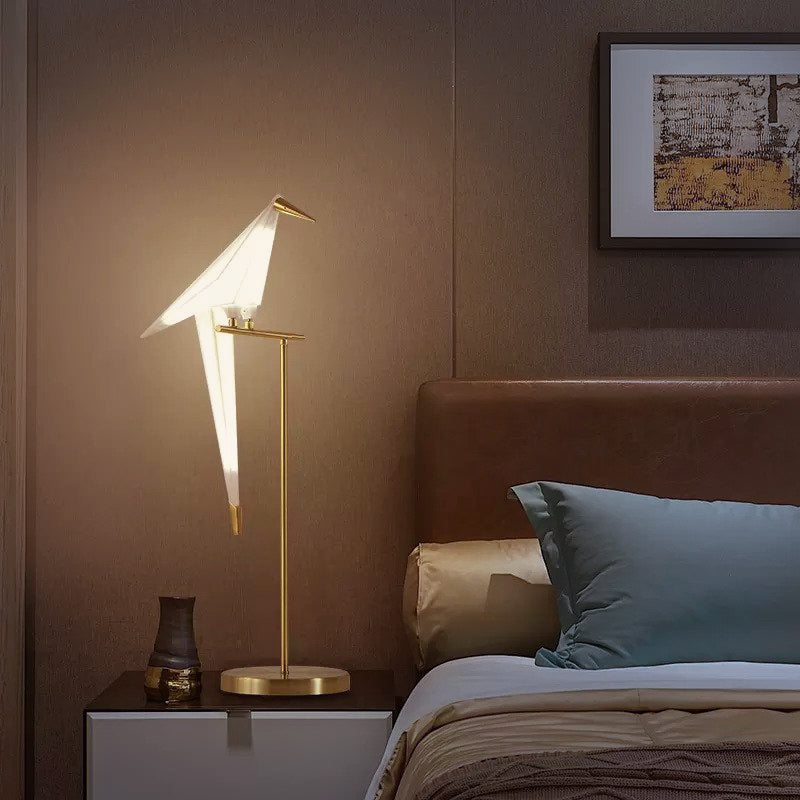 Lampe à oiseaux magnétique Samuel – Lampe LED moderne au design origami pour un environnement de vie élégant