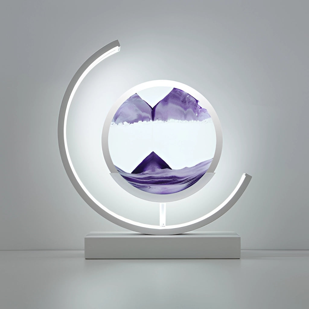 Lampe de table LED en sable – Peinture de sable 3D dynamique avec lumière LED