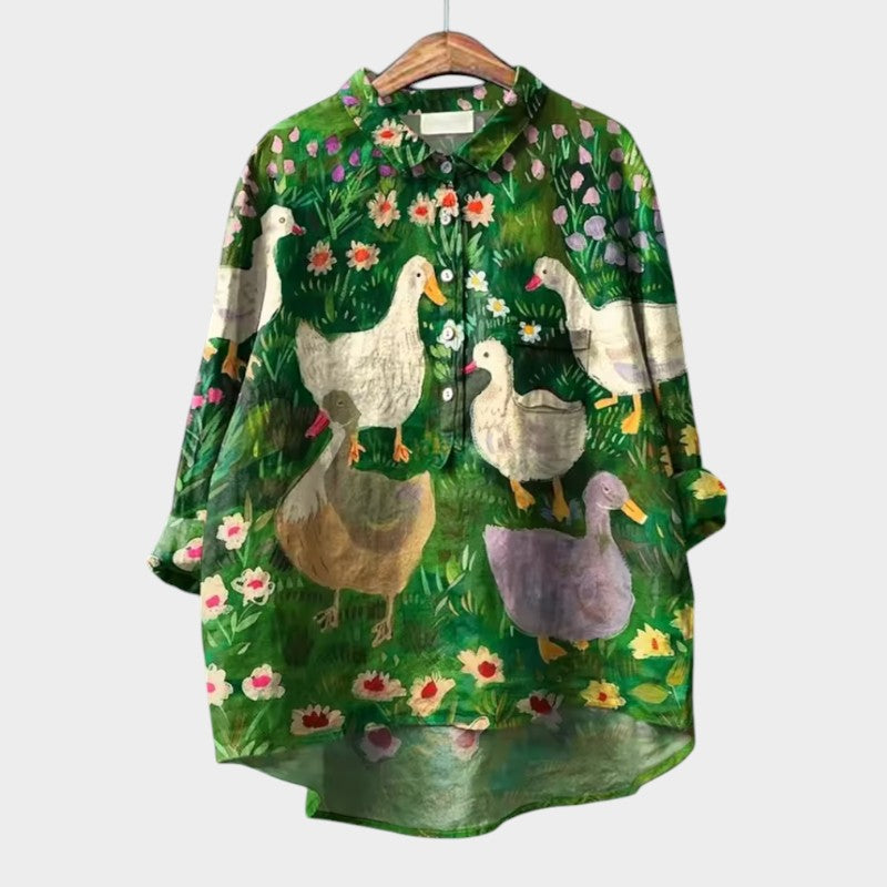 Mariska - chemise avec pression d'animal