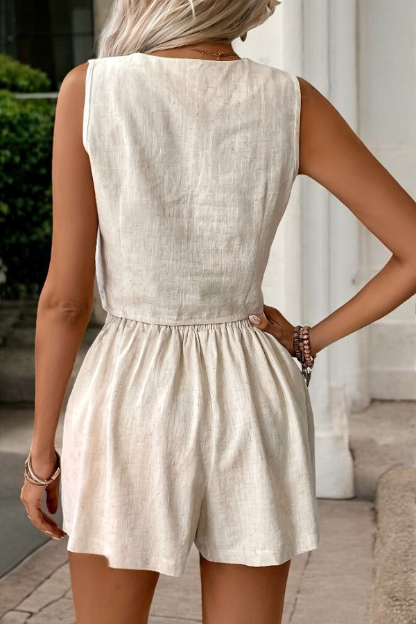 SIA - gilet de bouton classique et court ensemble
