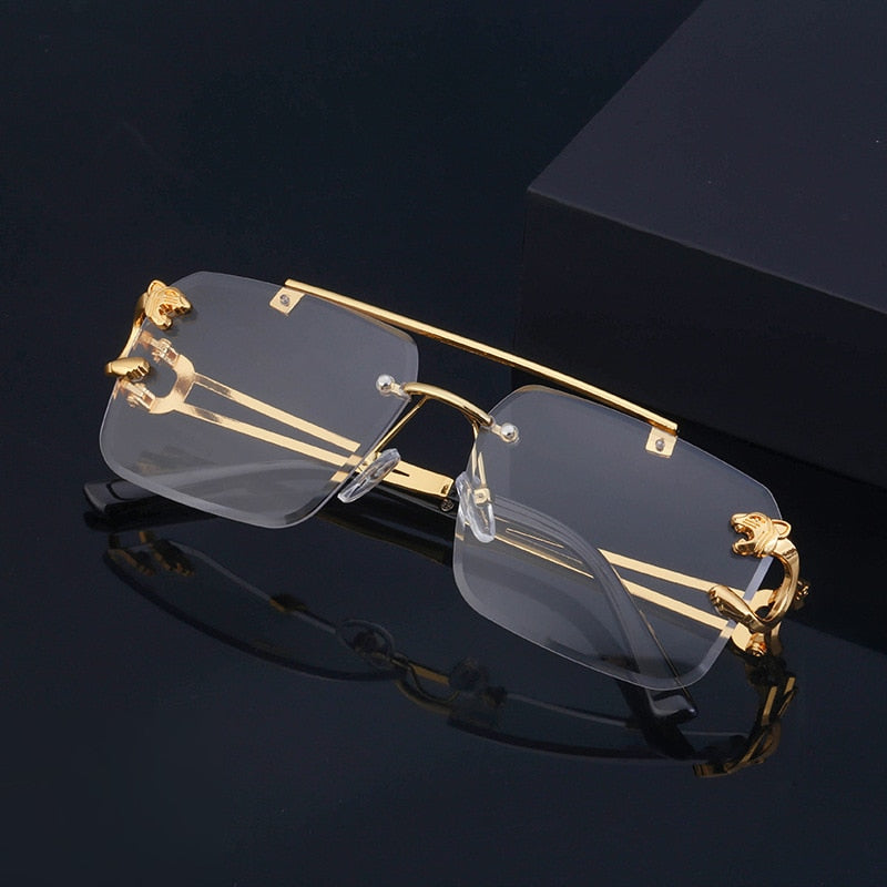 Lunettes de soleil sans monture à double pont avec dégradé