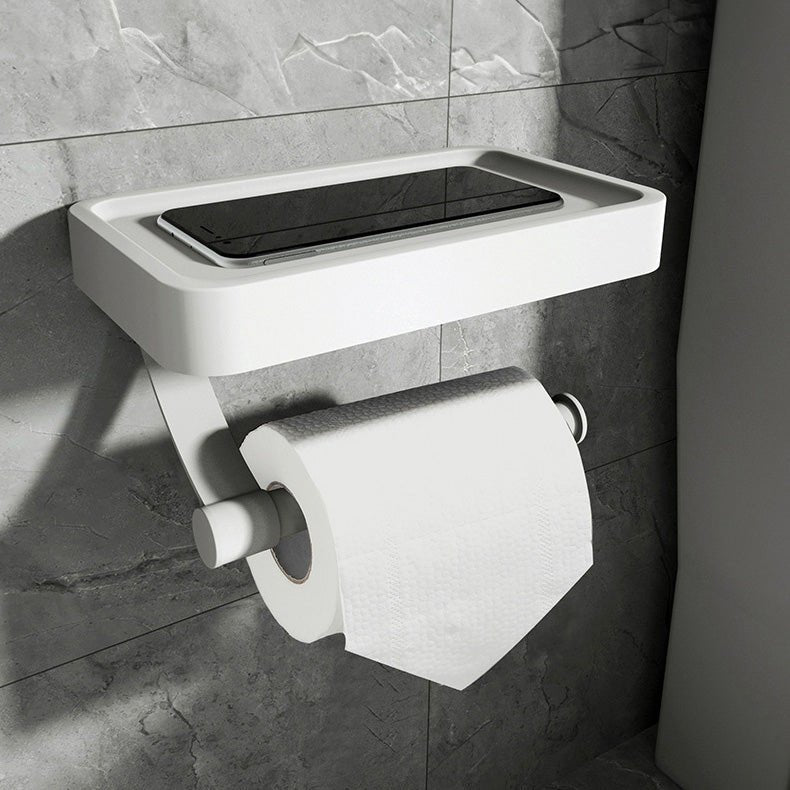 Support de papier toilette SleekShelf en acier inoxydable avec étagère – Montage sans perçage