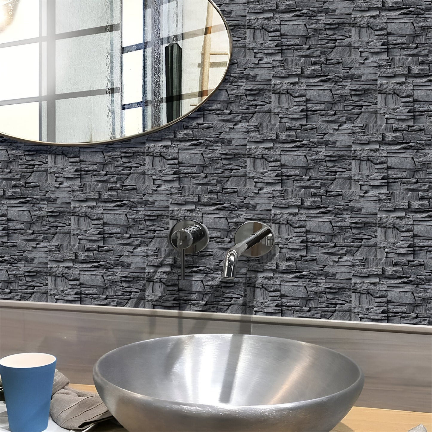 StickTile Panneau mural – Autocollant en effet marbre pour une valorisation rapide de l'espace