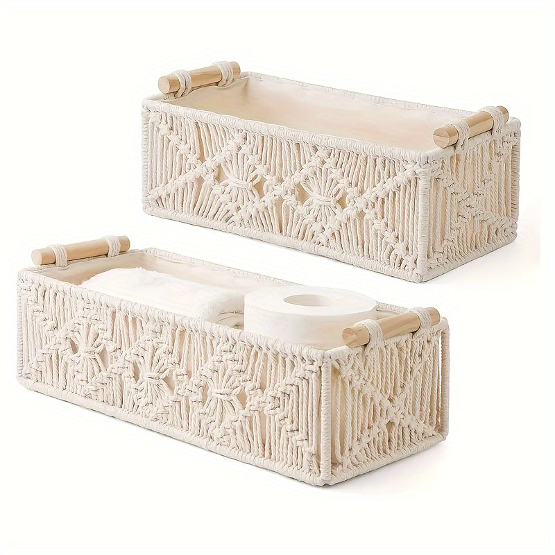 Panier de Rangement Naturel Élégant – Organisateur en Coton Boho pour Chaque Pièce