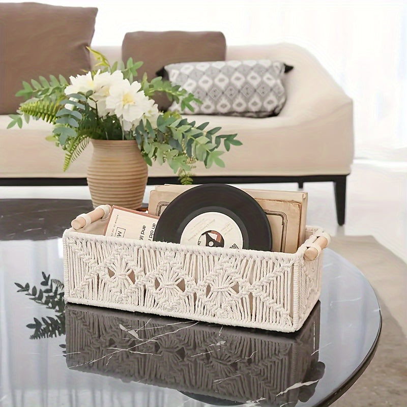 Panier de Rangement Naturel Élégant – Organisateur en Coton Boho pour Chaque Pièce